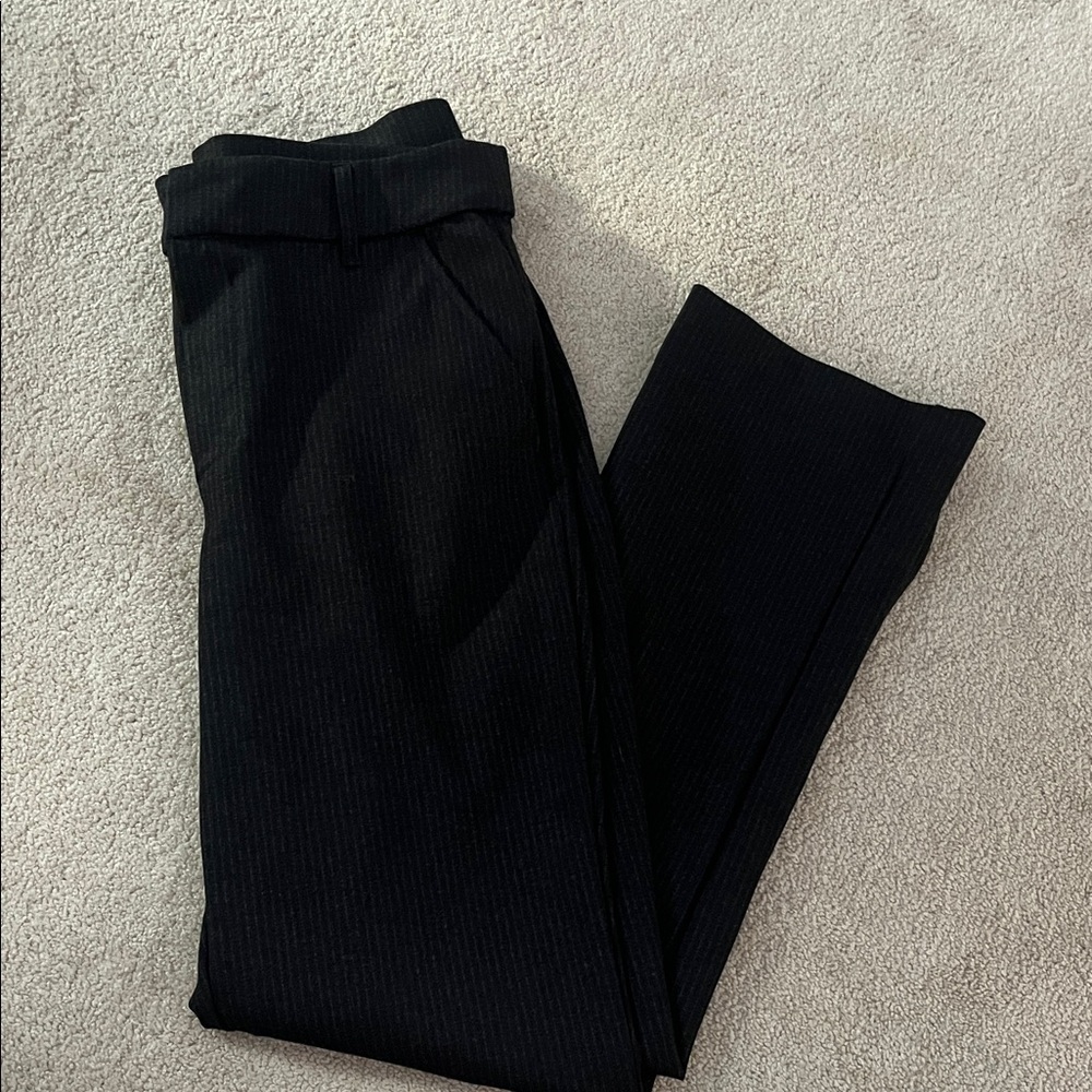 Black with grey stripes Trousers